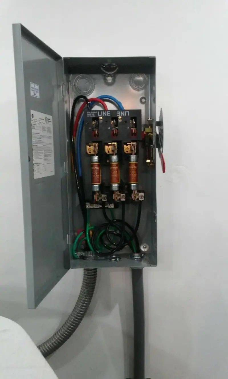 Three-phase disconnect switch installed for Electrical Wiring & Rewiring in Castleton